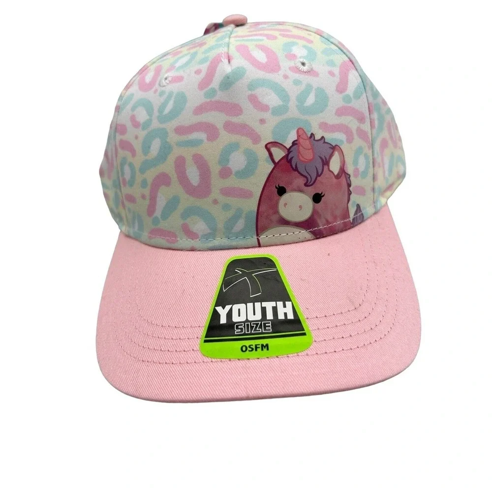 Squishmallows Lola Unicorn Youth Snapback Hat OSFM Pink NWT‎ Kids Cap